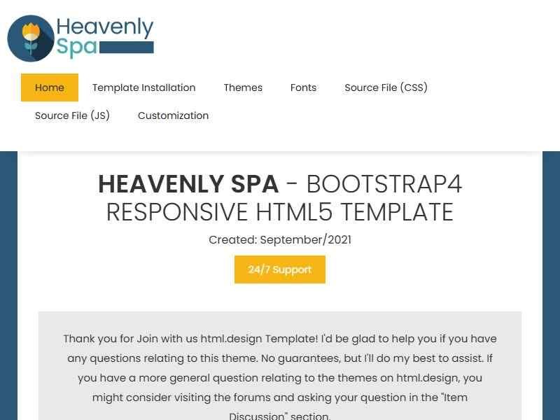 heavenly-spa-html-template 网站模板