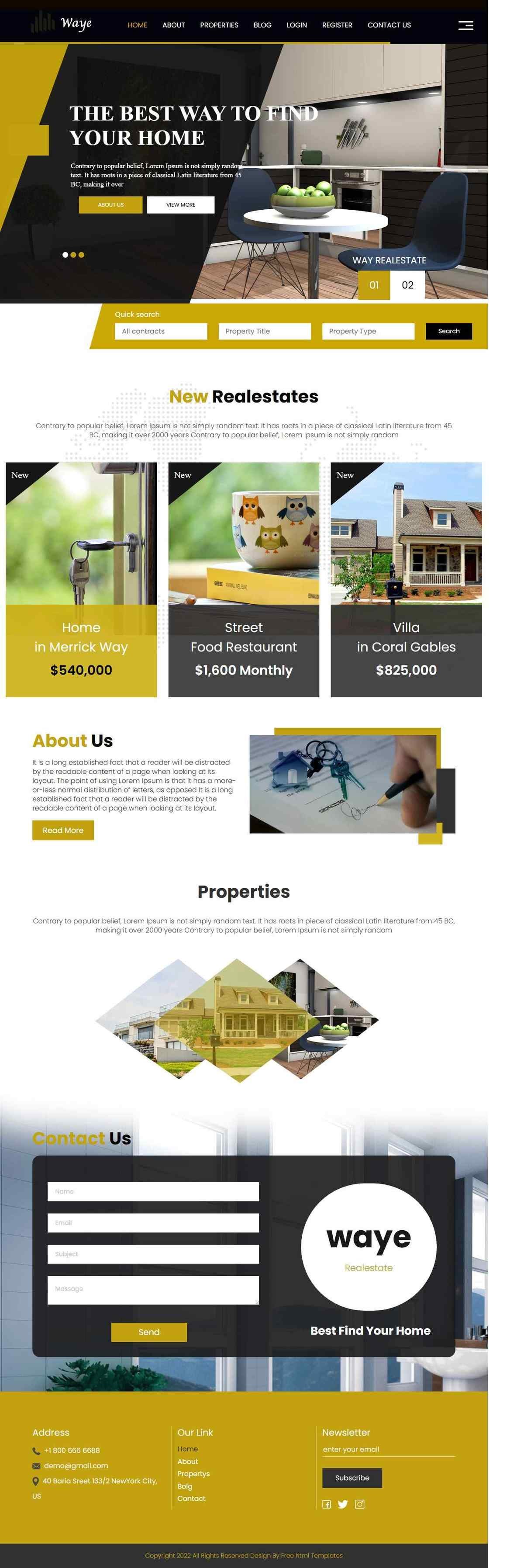 waye-real-estate-website-template