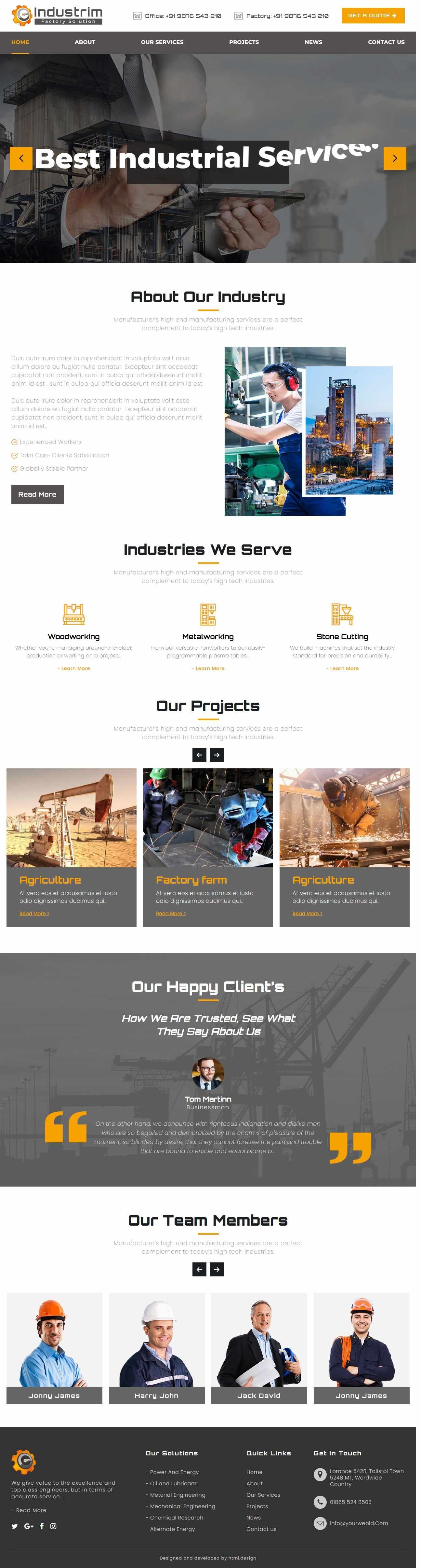 industry-website-template