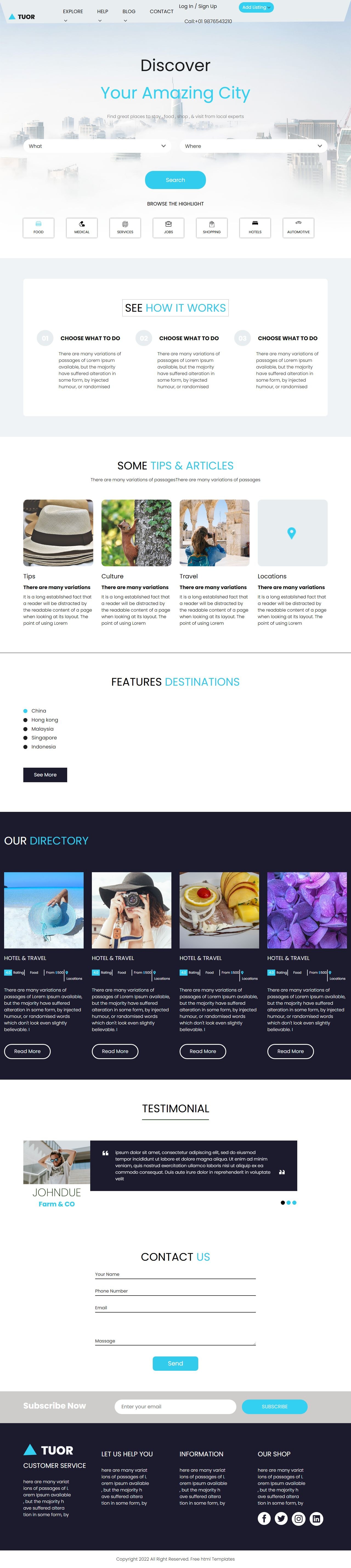 tuor-travel-website-template