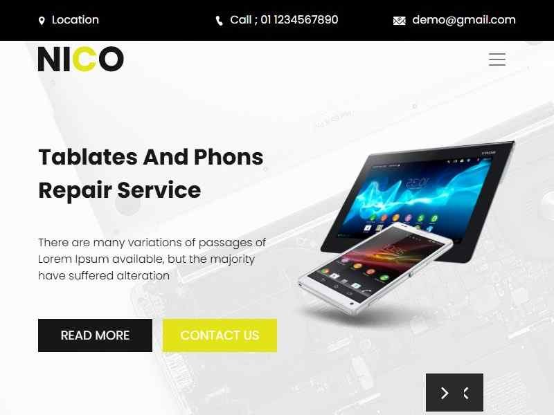 nico-tablets-and-mobile-repair-service-template 网站模板